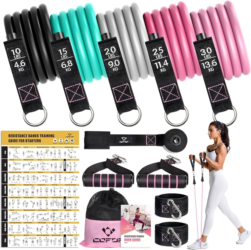 Resistance Bands Set - 5 Levels (Home Gym Essential)